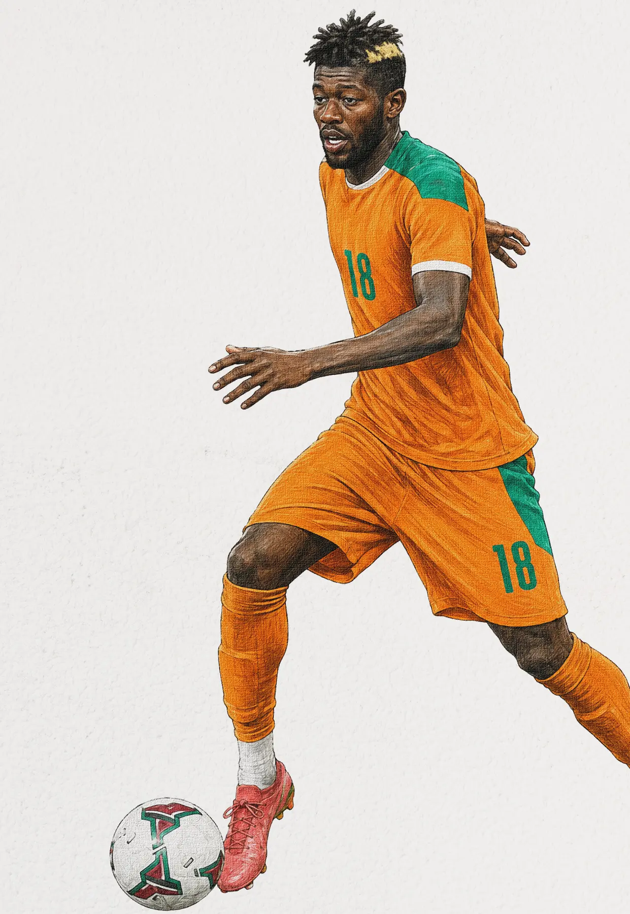 Portrait illustré du footballeur Ibrahim Sangaré