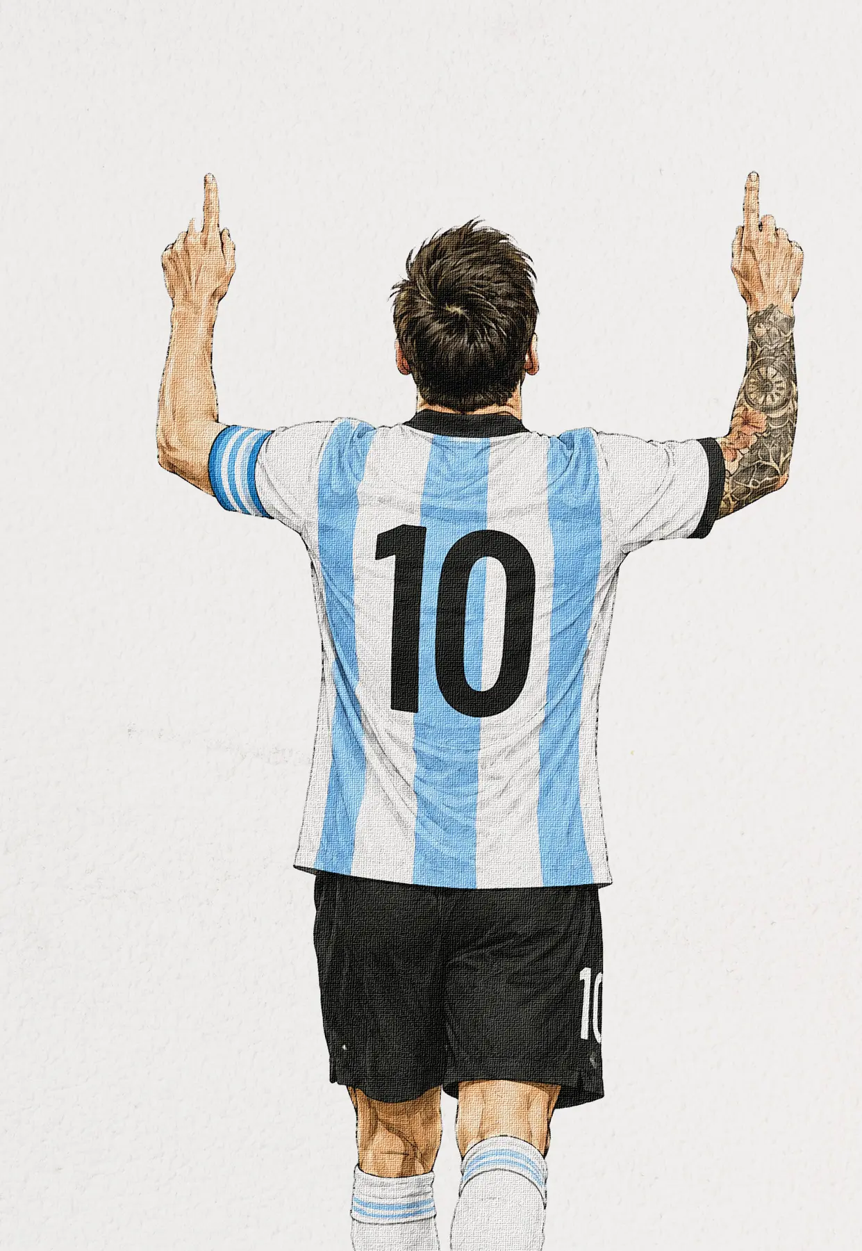 Portrait illustré du footballeur Lionel Messi
