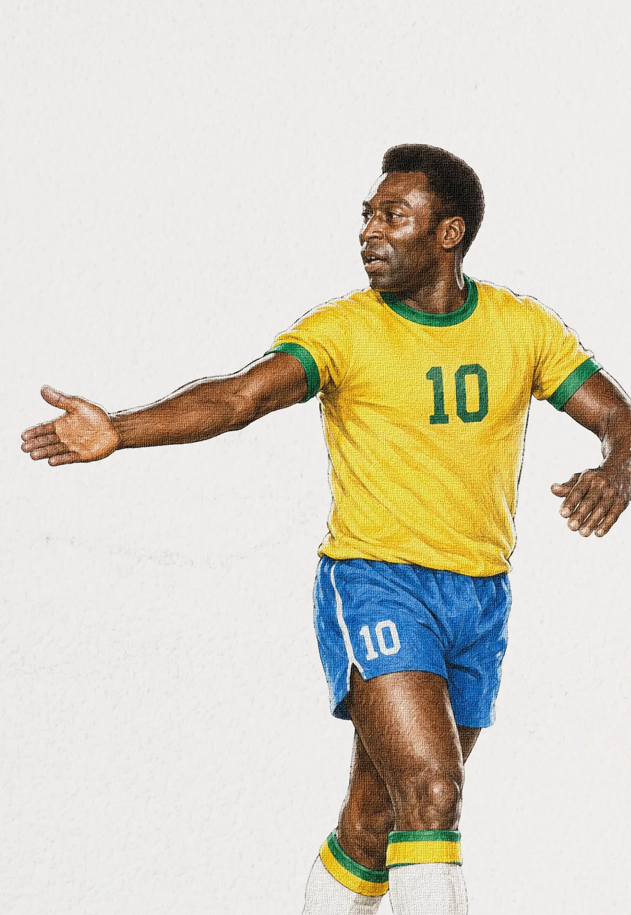 Portrait illustré du footballeur Pelé
