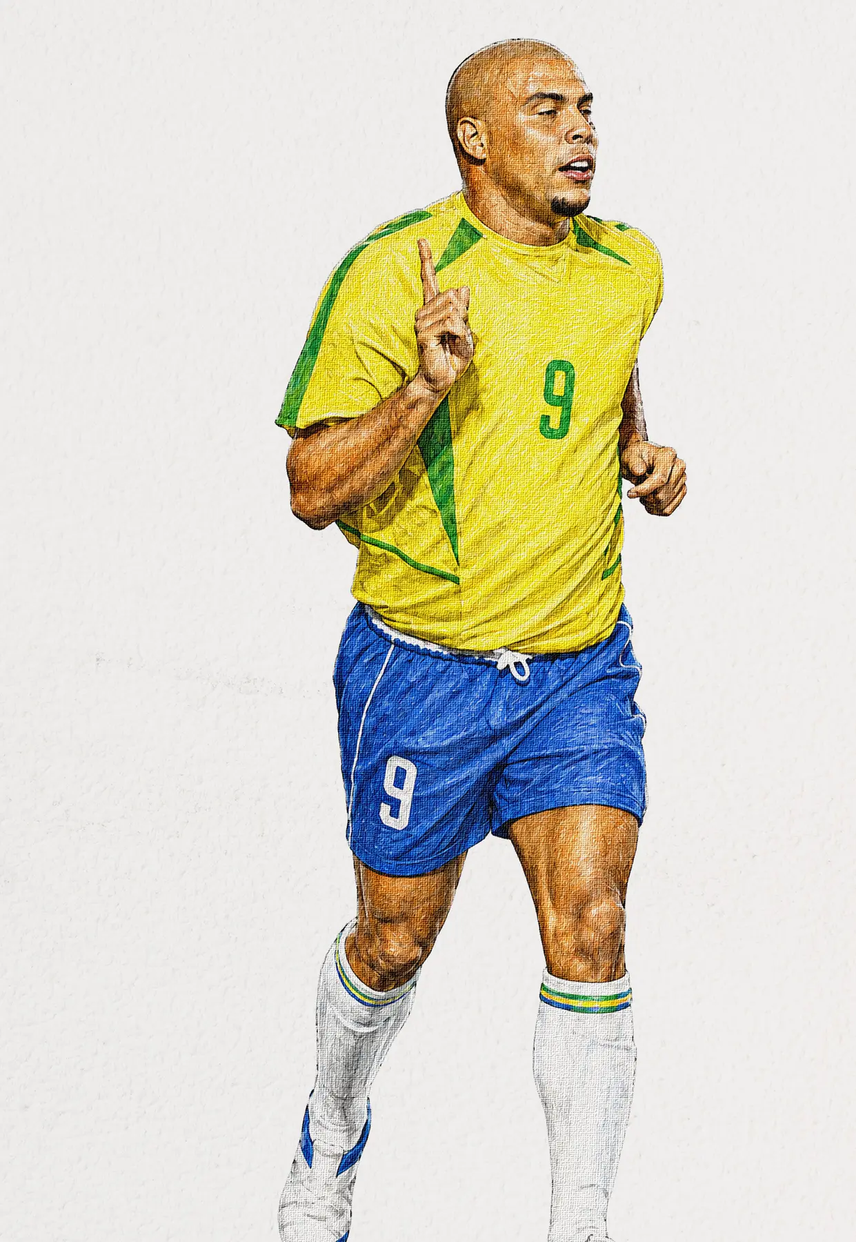 Portrait illustré du footballeur Ronaldo R9