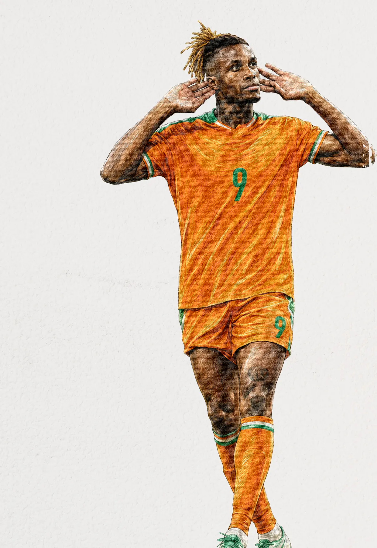 Portrait illustré du footballeur Wilfried Zaha