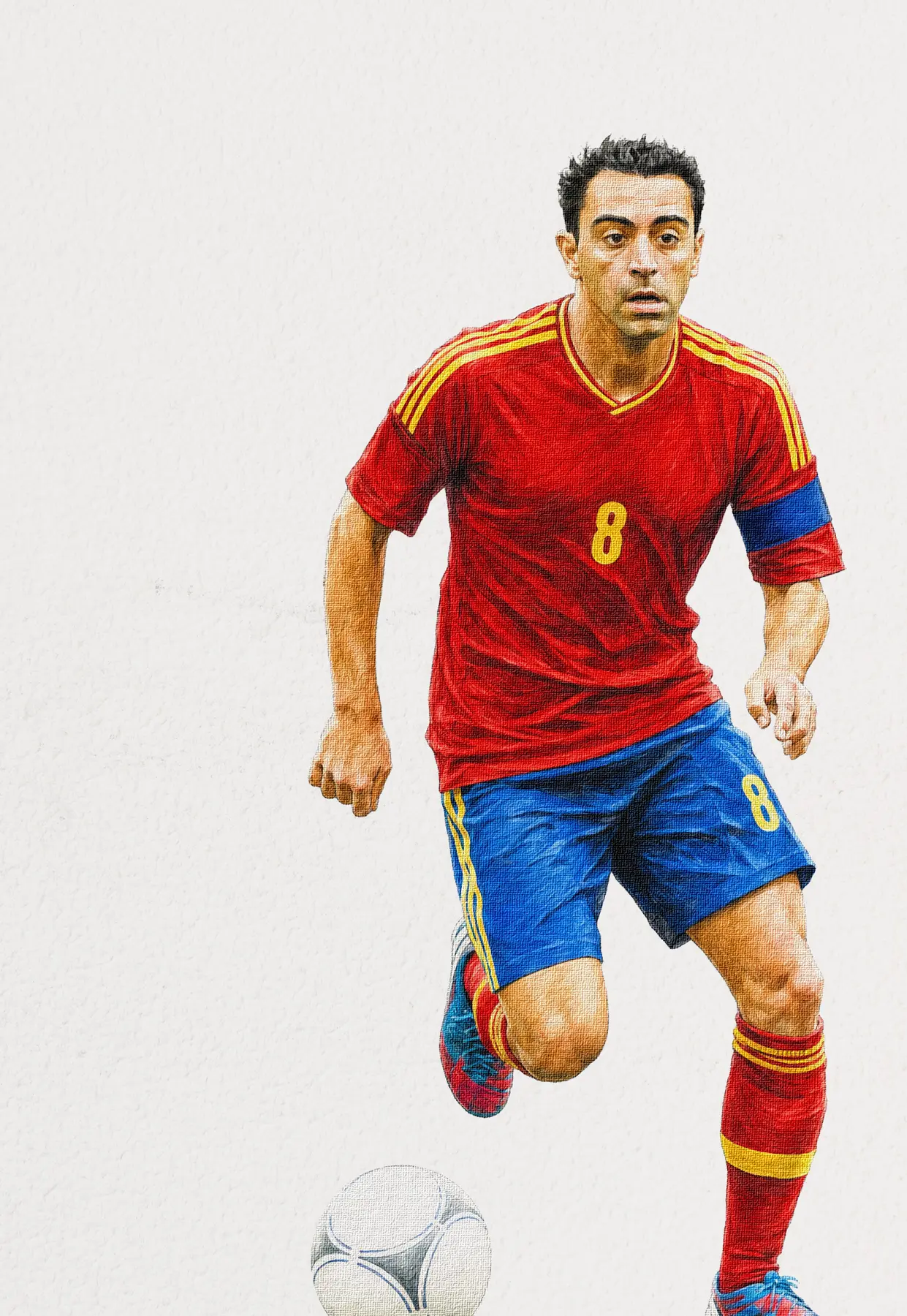 Portrait illustré du footballeur Xavi Hernández