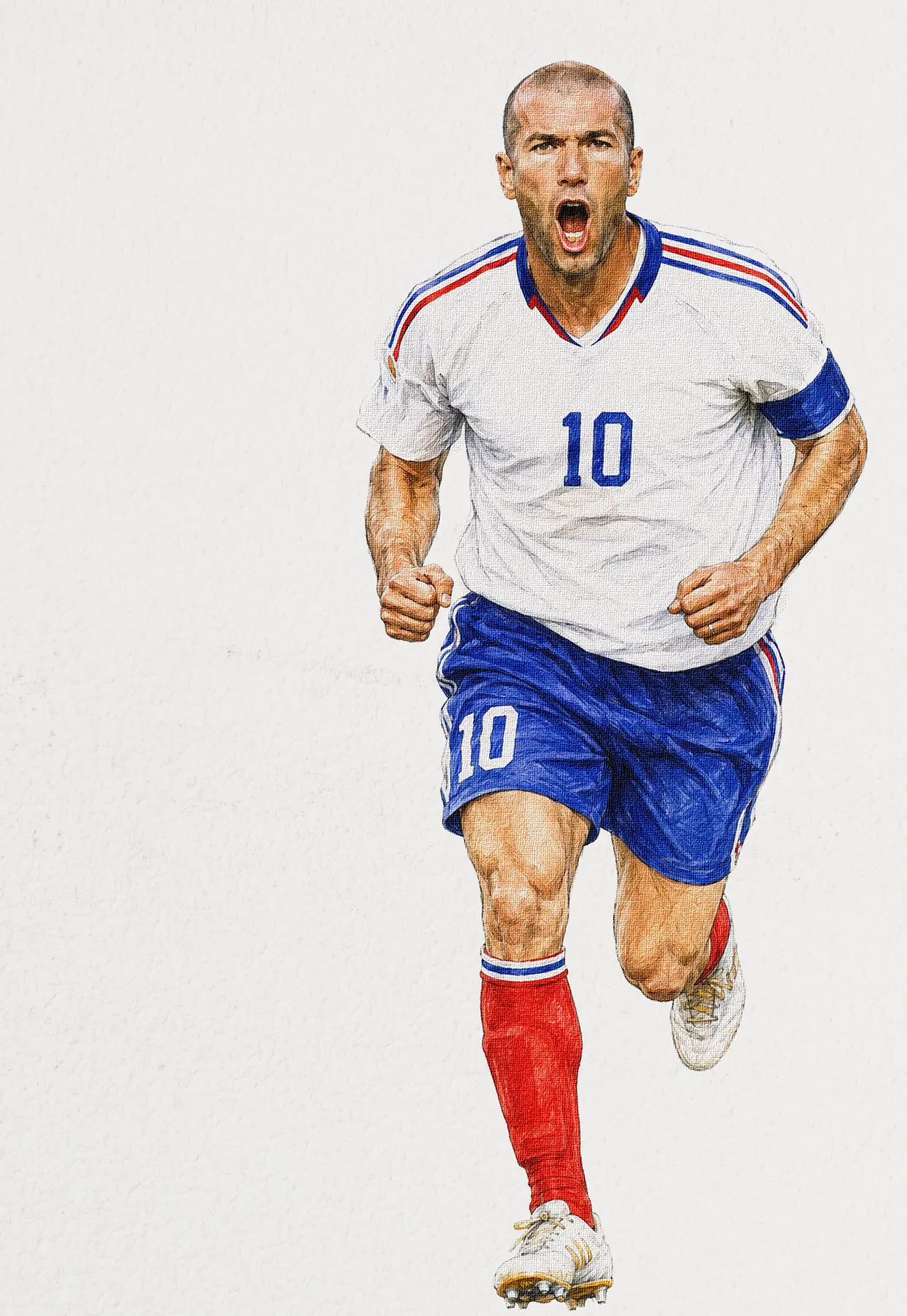 Portrait illustré du footballeur Zinédine Zidane